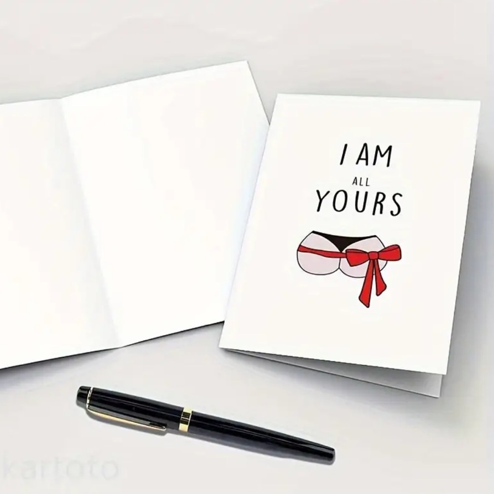 Playful Romantic Greeting Card with Envelope - Picture 2 of 2
